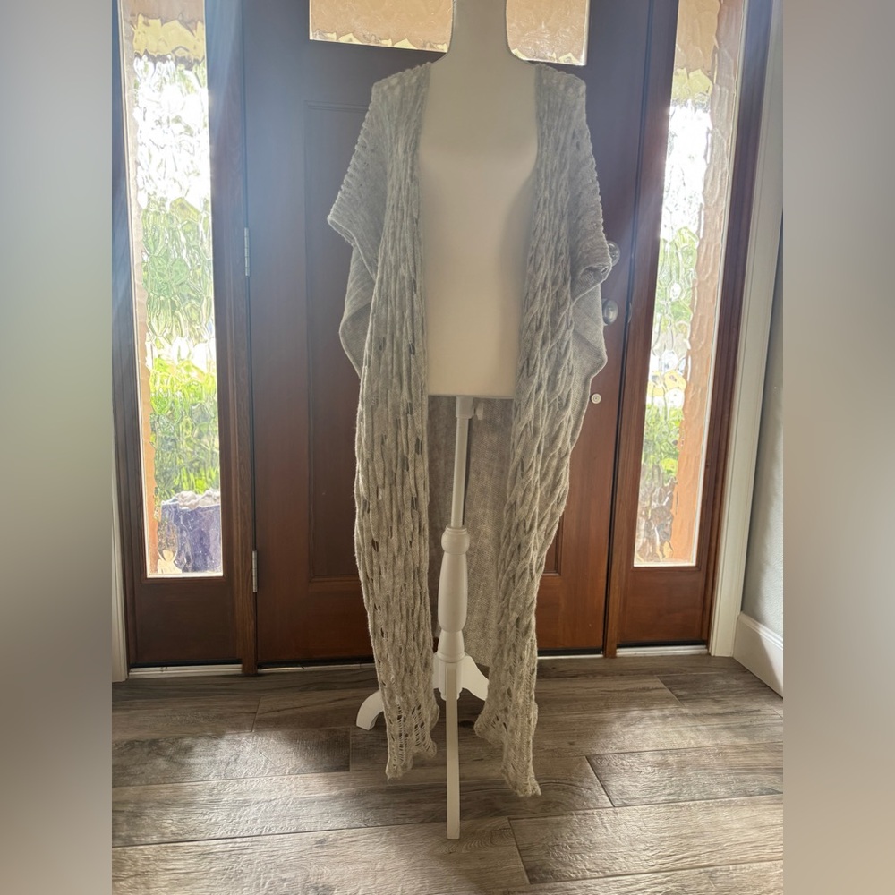 Free People Snakes and Ladders Wrap Shawl Cable Knit Duster Cardigan XS/S